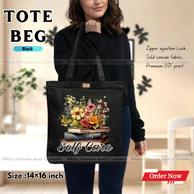 Buy Premium Tote Bag with Zipper Canvas Tote Bag for Women Trendy Shopping Bag / College Bag / University Bag Tote Bag, Canvas Bag with Zipper  at Best Price In Bangladesh