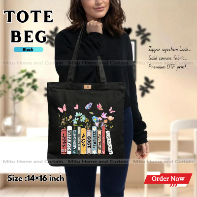 Buy Premium Tote Bag with Zipper Canvas Tote Bag for Women Trendy Shopping Bag / College Bag / University Bag Tote Bag, Canvas Bag with Zipper  at Best Price In Bangladesh