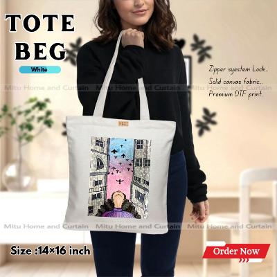 Buy Premium Tote Bag with Zipper Canvas Tote Bag for Women Trendy Shopping Bag / College Bag / University Bag Tote Bag, Canvas Bag with Zipper  at Best Price In Bangladesh