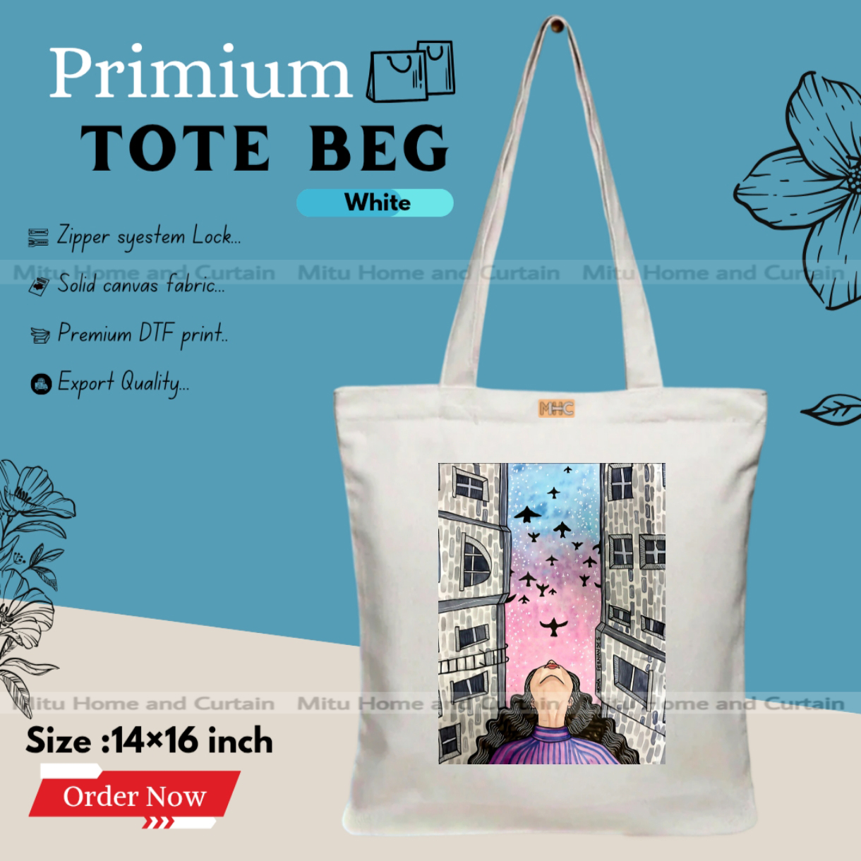 Buy Premium Tote Bag with Zipper Canvas Tote Bag for Women Trendy Shopping Bag / College Bag / University Bag Tote Bag, Canvas Bag with Zipper  at Best Price In Bangladesh