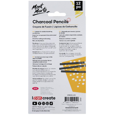 Buy Mont Marte Charcoal Pencils 12pc at Best Prices in Bangladesh