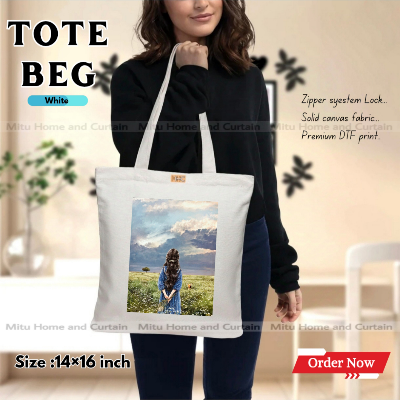 Buy Premium Tote Bag with Zipper Canvas Tote Bag for Women Trendy Shopping Bag / College Bag / University Bag Tote Bag, Canvas Bag with Zipper  at Best Price In Bangladesh
