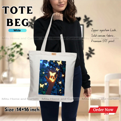 Buy Premium Tote Bag with Zipper Canvas Tote Bag for Women Trendy Shopping Bag / College Bag / University Bag Tote Bag, Canvas Bag with Zipper  at Best Price In Bangladesh