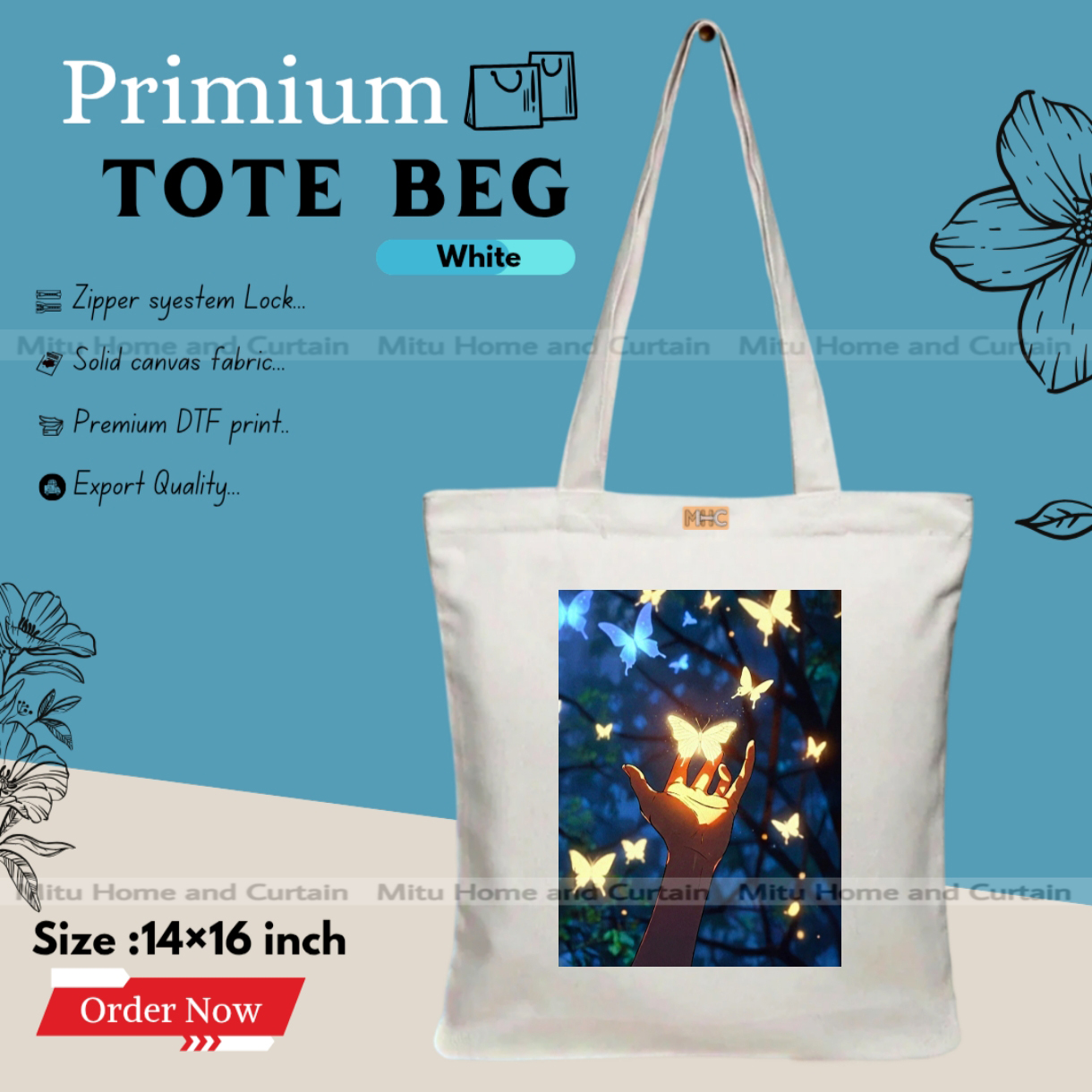 Buy Premium Tote Bag with Zipper Canvas Tote Bag for Women Trendy Shopping Bag / College Bag / University Bag Tote Bag, Canvas Bag with Zipper  at Best Price In Bangladesh