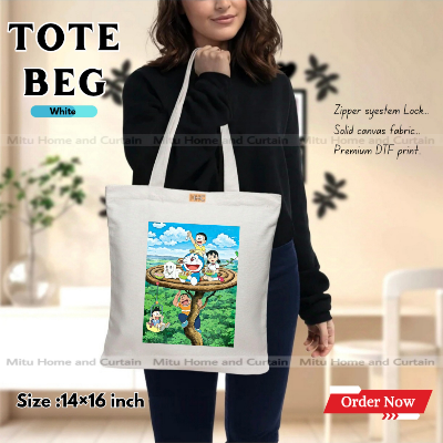 Buy Premium Tote Bag with Zipper Canvas Tote Bag for Women Trendy Shopping Bag / College Bag / University Bag Tote Bag, Canvas Bag with Zipper  at Best Price In Bangladesh