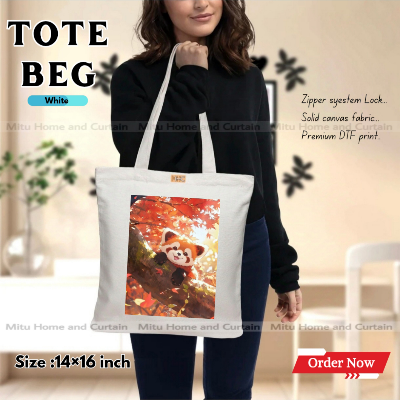 Buy Premium Tote Bag with Zipper Canvas Tote Bag for Women Trendy Shopping Bag / College Bag / University Bag Tote Bag, Canvas Bag with Zipper  at Best Price In Bangladesh