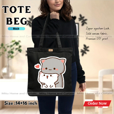 Buy Premium Tote Bag with Zipper Canvas Tote Bag for Women Trendy Shopping Bag / College Bag / University Bag Tote Bag, Canvas Bag with Zipper  at Best Price In Bangladesh