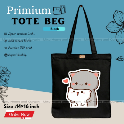 Buy Premium Tote Bag with Zipper Canvas Tote Bag for Women Trendy Shopping Bag / College Bag / University Bag Tote Bag, Canvas Bag with Zipper  at Best Price In Bangladesh
