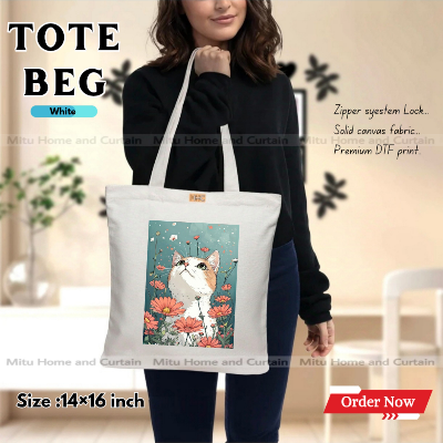 Buy Premium Tote Bag with Zipper Canvas Tote Bag for Women Trendy Shopping Bag / College Bag / University Bag Tote Bag, Canvas Bag with Zipper  at Best Price In Bangladesh