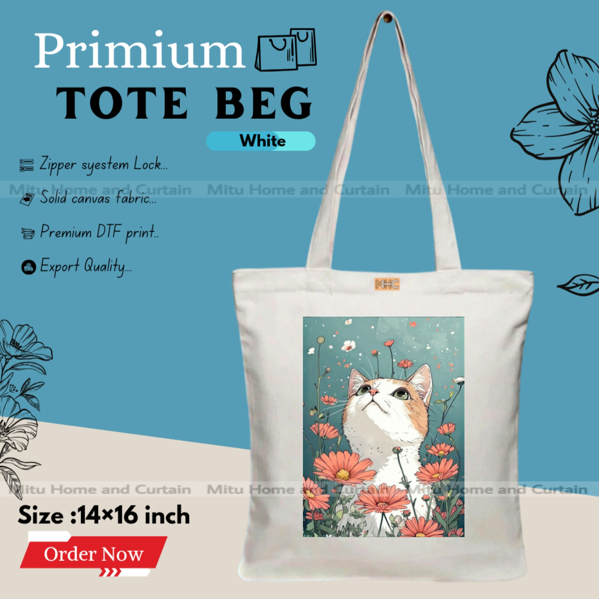 Buy Premium Tote Bag with Zipper Canvas Tote Bag for Women Trendy Shopping Bag / College Bag / University Bag Tote Bag, Canvas Bag with Zipper  at Best Price In Bangladesh