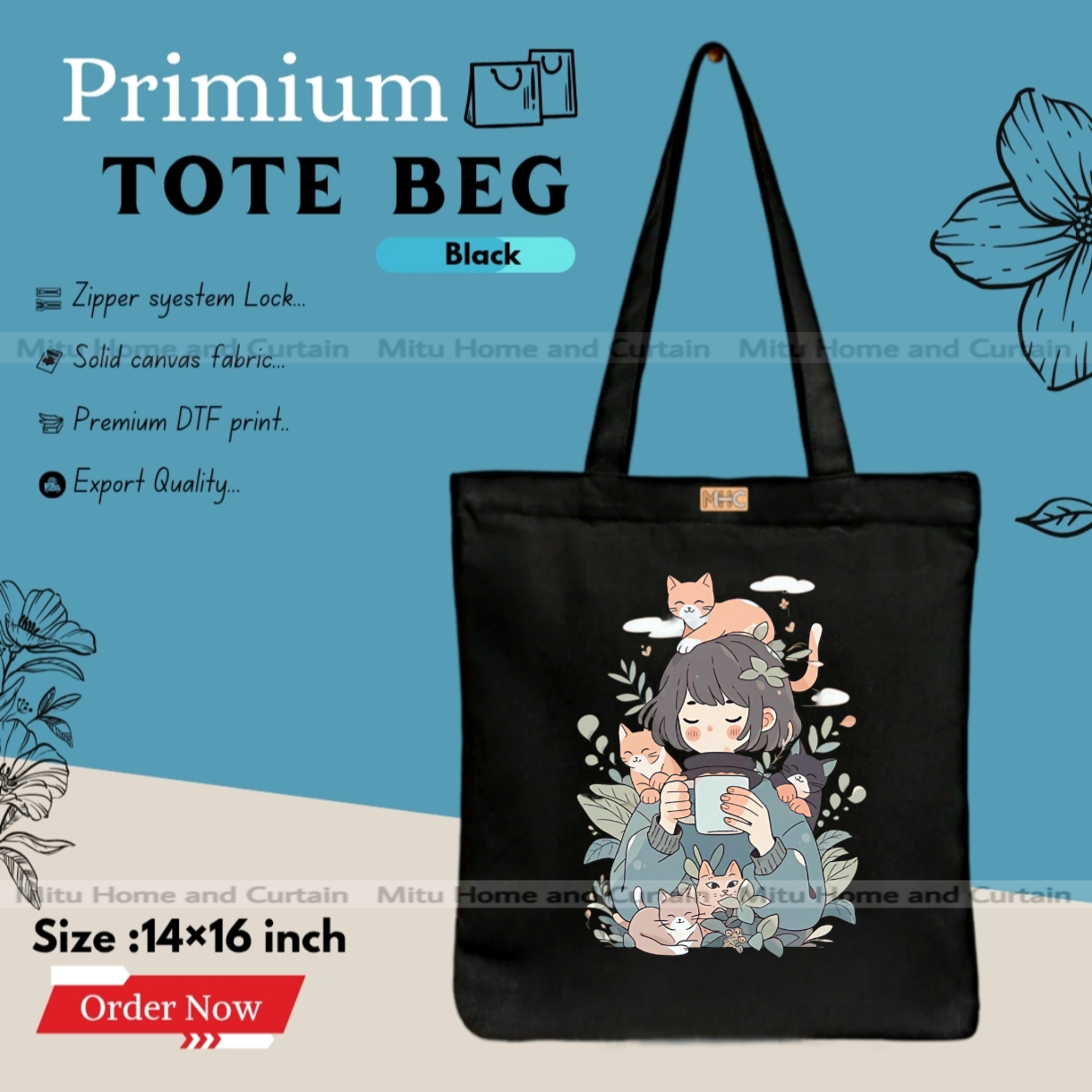 Buy Premium Tote Bag with Zipper Canvas Tote Bag for Women Trendy Shopping Bag / College Bag / University Bag Tote Bag, Canvas Bag with Zipper  at Best Price In Bangladesh