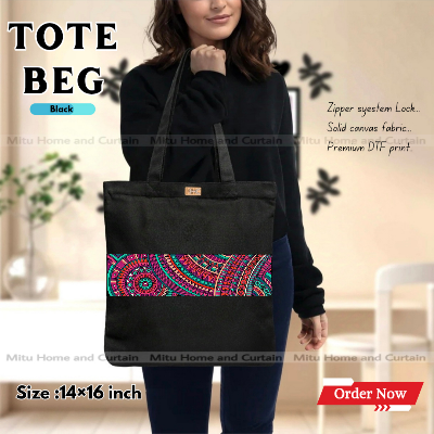 Buy Premium Tote Bag with Zipper Canvas Tote Bag for Women Trendy Shopping Bag / College Bag / University Bag Tote Bag, Canvas Bag with Zipper  at Best Price In Bangladesh