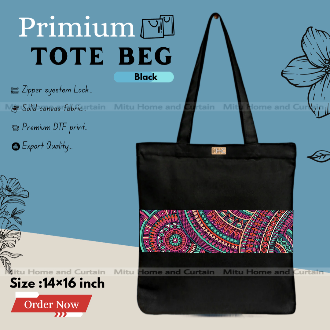 Buy Premium Tote Bag with Zipper Canvas Tote Bag for Women Trendy Shopping Bag / College Bag / University Bag Tote Bag, Canvas Bag with Zipper  at Best Price In Bangladesh