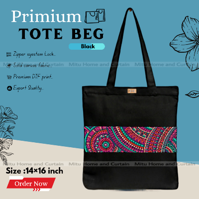 Buy Premium Tote Bag with Zipper Canvas Tote Bag for Women Trendy Shopping Bag / College Bag / University Bag Tote Bag, Canvas Bag with Zipper  at Best Price In Bangladesh