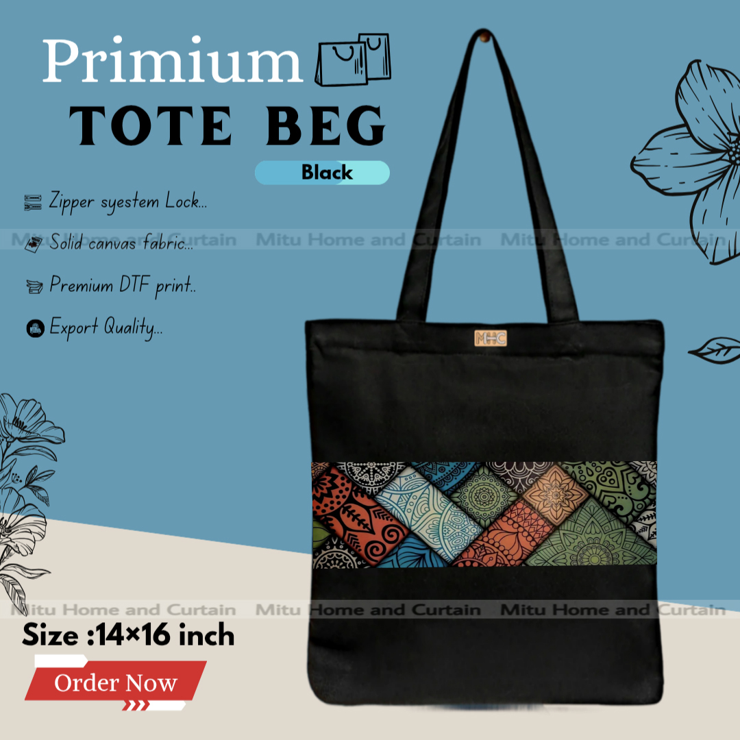 Buy Premium Tote Bag with Zipper Canvas Tote Bag for Women Trendy Shopping Bag / College Bag / University Bag Tote Bag, Canvas Bag with Zipper  at Best Price In Bangladesh