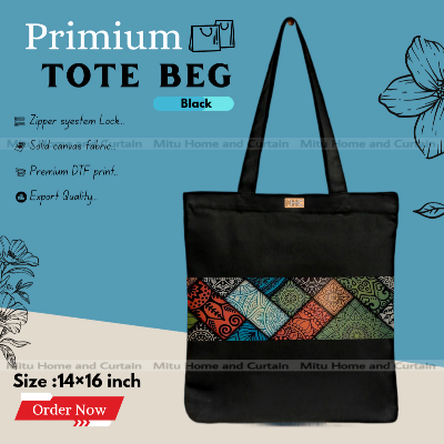 Buy Premium Tote Bag with Zipper Canvas Tote Bag for Women Trendy Shopping Bag / College Bag / University Bag Tote Bag, Canvas Bag with Zipper  at Best Price In Bangladesh