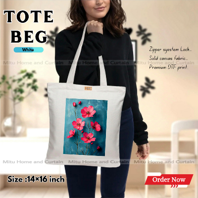 Buy Premium Tote Bag with Zipper Canvas Tote Bag for Women Trendy Shopping Bag / College Bag / University Bag Tote Bag, Canvas Bag with Zipper  at Best Price In Bangladesh