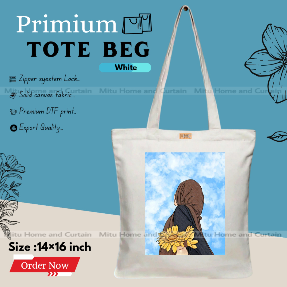 Buy Premium Tote Bag with Zipper Canvas Tote Bag for Women Trendy Shopping Bag / College Bag / University Bag Tote Bag, Canvas Bag with Zipper  at Best Price In Bangladesh