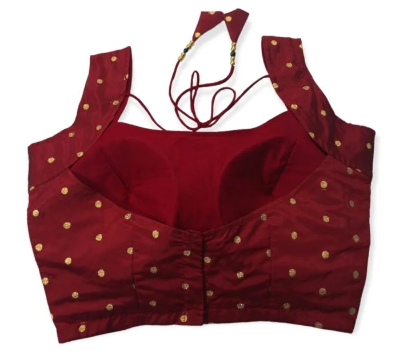 Picture of Sleeveless Maroon Katan Blouse For Women
