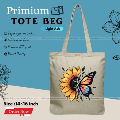 Buy Premium Tote Bag with Zipper Canvas Tote Bag for Women Trendy Shopping Bag / College Bag / University Bag Tote Bag, Canvas Bag with Zipper  at Best Price In Bangladesh