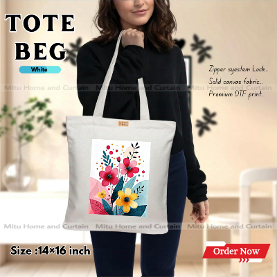 Buy Premium Tote Bag with Zipper Canvas Tote Bag for Women Trendy Shopping Bag / College Bag / University Bag Tote Bag, Canvas Bag with Zipper  at Best Price In Bangladesh