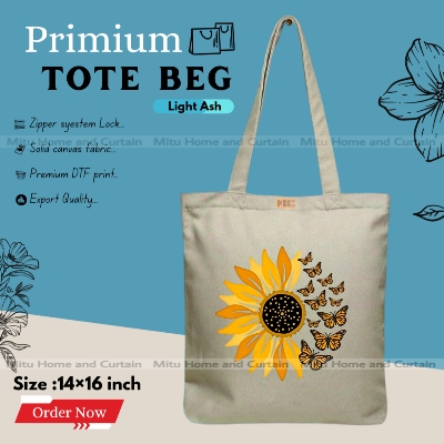 Buy Premium Tote Bag with Zipper Canvas Tote Bag for Women Trendy Shopping Bag / College Bag / University Bag Tote Bag, Canvas Bag with Zipper  at Best Price In Bangladesh