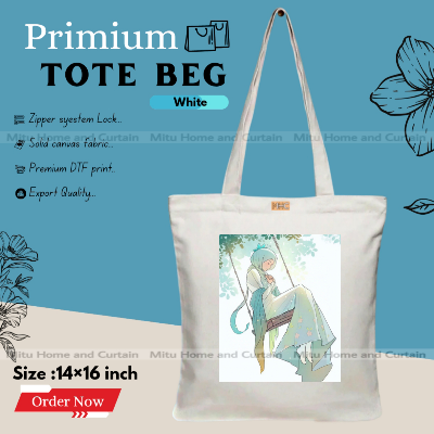 Buy Premium Tote Bag with Zipper Canvas Tote Bag for Women Trendy Shopping Bag / College Bag / University Bag Tote Bag, Canvas Bag with Zipper  at Best Price In Bangladesh