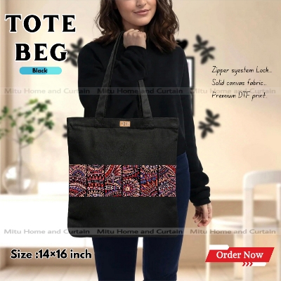 Buy Premium Tote Bag with Zipper Canvas Tote Bag for Women Trendy Shopping Bag / College Bag / University Bag Tote Bag, Canvas Bag with Zipper  at Best Price In Bangladesh