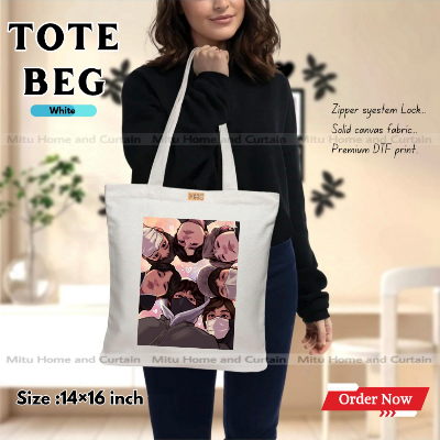 Buy Premium Tote Bag with Zipper Canvas Tote Bag for Women Trendy Shopping Bag / College Bag / University Bag Tote Bag, Canvas Bag with Zipper  at Best Price In Bangladesh