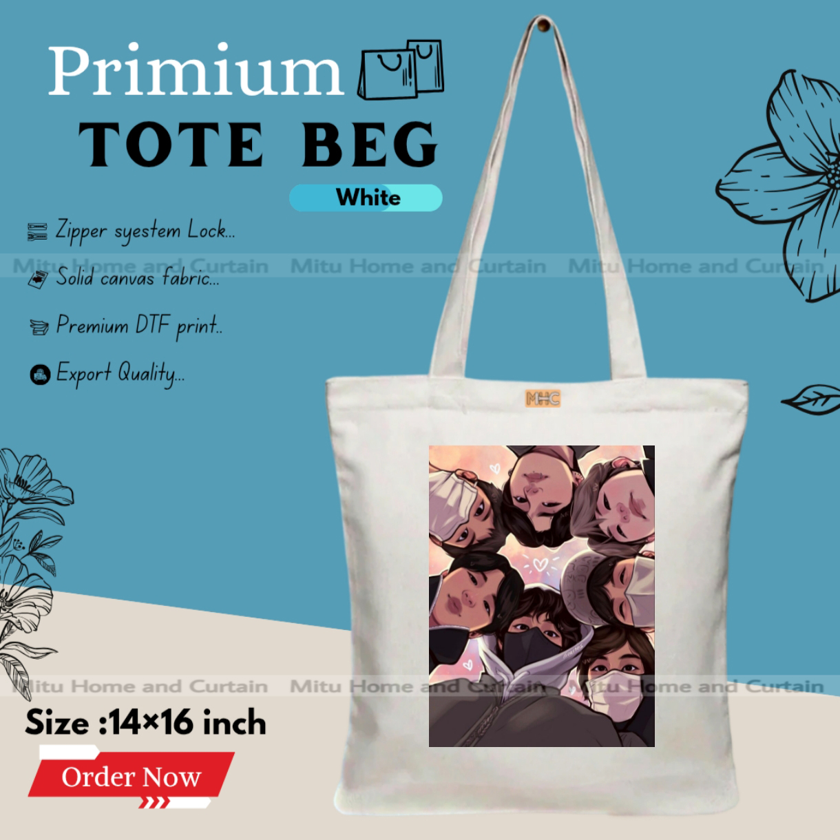 Buy Premium Tote Bag with Zipper Canvas Tote Bag for Women Trendy Shopping Bag / College Bag / University Bag Tote Bag, Canvas Bag with Zipper  at Best Price In Bangladesh
