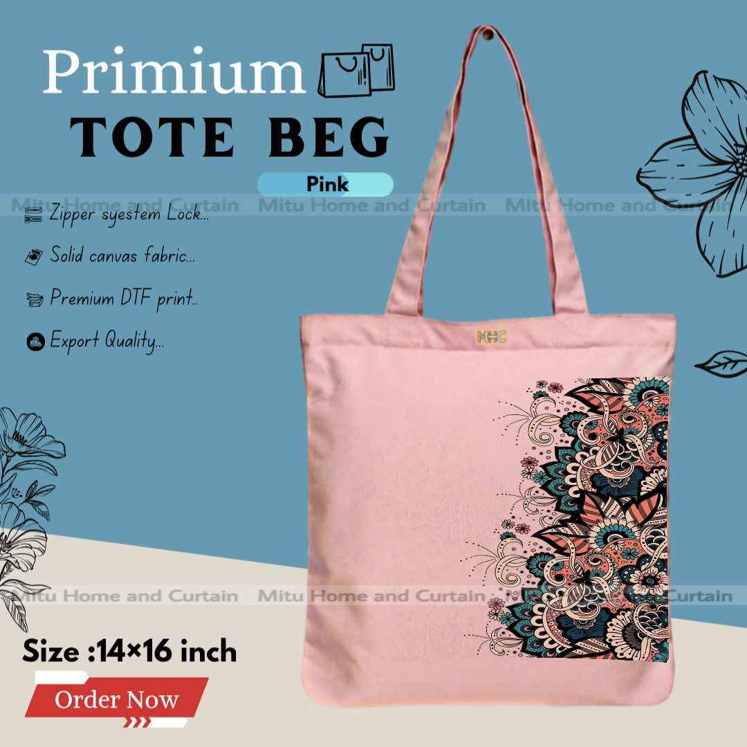 Buy Premium Tote Bag with Zipper Canvas Tote Bag for Women Trendy Shopping Bag / College Bag / University Bag Tote Bag, Canvas Bag with Zipper  at Best Price In Bangladesh