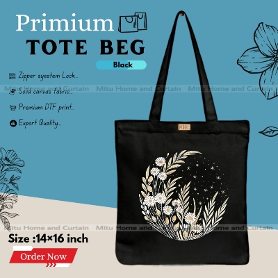 Buy Premium Tote Bag with Zipper Canvas Tote Bag for Women Trendy Shopping Bag / College Bag / University Bag Tote Bag, Canvas Bag with Zipper  at Best Price In Bangladesh