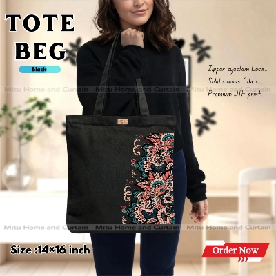 Buy Premium Tote Bag with Zipper Canvas Tote Bag for Women Trendy Shopping Bag / College Bag / University Bag Tote Bag, Canvas Bag with Zipper  at Best Price In Bangladesh