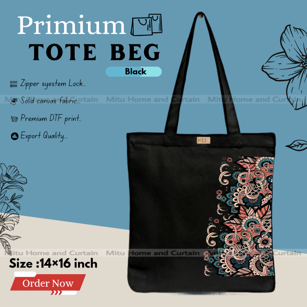 Buy Premium Tote Bag with Zipper Canvas Tote Bag for Women Trendy Shopping Bag / College Bag / University Bag Tote Bag, Canvas Bag with Zipper  at Best Price In Bangladesh