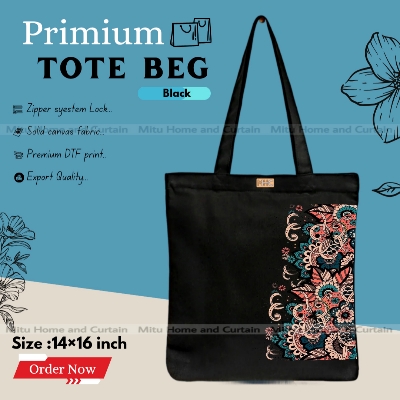 Buy Premium Tote Bag with Zipper Canvas Tote Bag for Women Trendy Shopping Bag / College Bag / University Bag Tote Bag, Canvas Bag with Zipper  at Best Price In Bangladesh