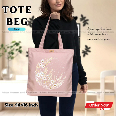Buy Premium Tote Bag with Zipper Canvas Tote Bag for Women Trendy Shopping Bag / College Bag / University Bag Tote Bag, Canvas Bag with Zipper  at Best Price In Bangladesh