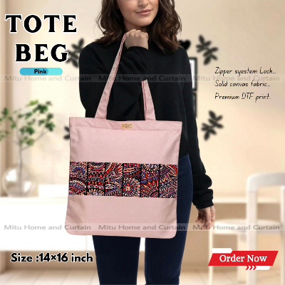 Buy Premium Tote Bag with Zipper Canvas Tote Bag for Women Trendy Shopping Bag / College Bag / University Bag Tote Bag, Canvas Bag with Zipper  at Best Price In Bangladesh