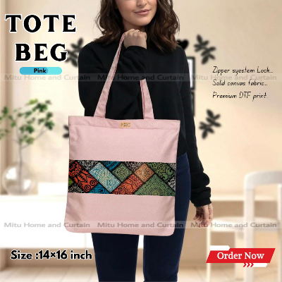 Buy Premium Tote Bag with Zipper Canvas Tote Bag for Women Trendy Shopping Bag / College Bag / University Bag Tote Bag, Canvas Bag with Zipper  at Best Price In Bangladesh