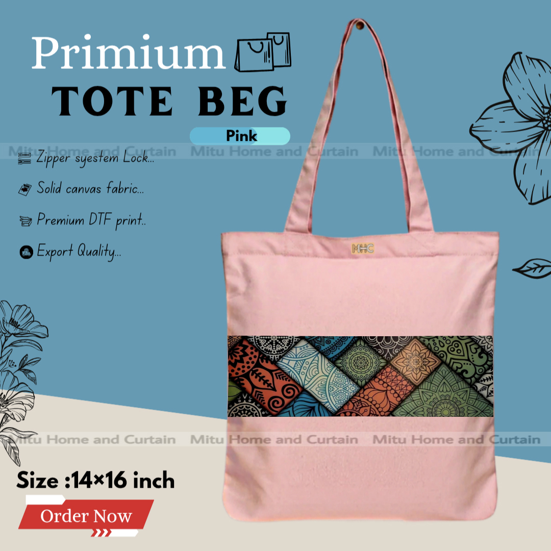 Buy Premium Tote Bag with Zipper Canvas Tote Bag for Women Trendy Shopping Bag / College Bag / University Bag Tote Bag, Canvas Bag with Zipper  at Best Price In Bangladesh