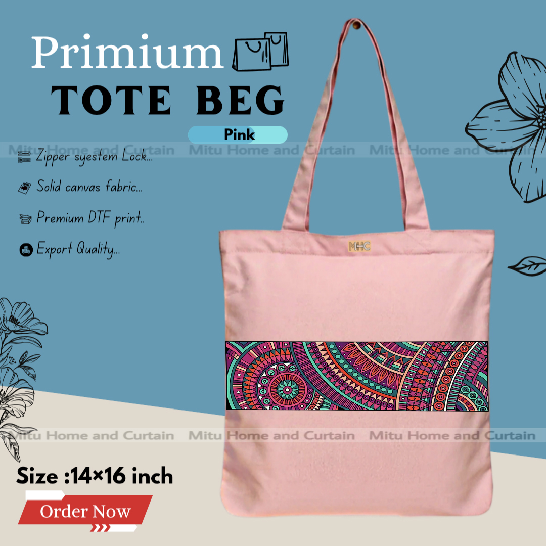 Buy Premium Tote Bag with Zipper Canvas Tote Bag for Women Trendy Shopping Bag / College Bag / University Bag Tote Bag, Canvas Bag with Zipper  at Best Price In Bangladesh