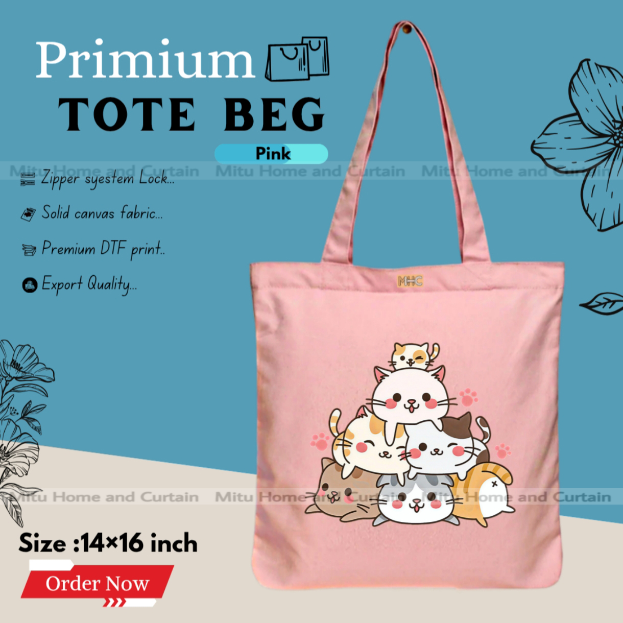 Buy Premium Tote Bag with Zipper Canvas Tote Bag for Women Trendy Shopping Bag / College Bag / University Bag Tote Bag, Canvas Bag with Zipper  at Best Price In Bangladesh