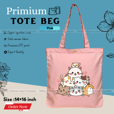 Buy Premium Tote Bag with Zipper Canvas Tote Bag for Women Trendy Shopping Bag / College Bag / University Bag Tote Bag, Canvas Bag with Zipper  at Best Price In Bangladesh