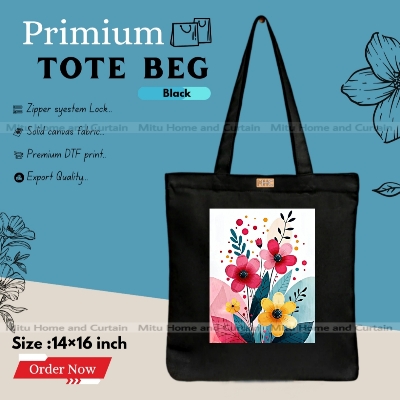 Buy Premium Tote Bag with Zipper Canvas Tote Bag for Women Trendy Shopping Bag / College Bag / University Bag Tote Bag, Canvas Bag with Zipper  at Best Price In Bangladesh
