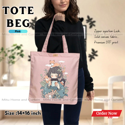 Buy Premium Tote Bag with Zipper Canvas Tote Bag for Women Trendy Shopping Bag / College Bag / University Bag Tote Bag, Canvas Bag with Zipper  at Best Price In Bangladesh