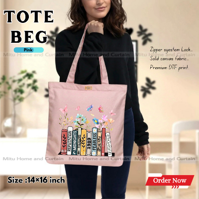 Buy Premium Tote Bag with Zipper Canvas Tote Bag for Women Trendy Shopping Bag / College Bag / University Bag Tote Bag, Canvas Bag with Zipper  at Best Price In Bangladesh