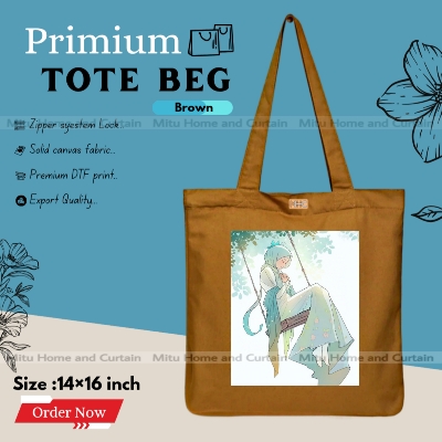 Buy Premium Tote Bag with Zipper Canvas Tote Bag for Women Trendy Shopping Bag / College Bag / University Bag Tote Bag, Canvas Bag with Zipper  at Best Price In Bangladesh