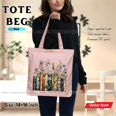 Buy Premium Tote Bag with Zipper Canvas Tote Bag for Women Trendy Shopping Bag / College Bag / University Bag Tote Bag, Canvas Bag with Zipper  at Best Price In Bangladesh