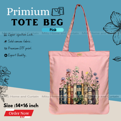 Buy Premium Tote Bag with Zipper Canvas Tote Bag for Women Trendy Shopping Bag / College Bag / University Bag Tote Bag, Canvas Bag with Zipper  at Best Price In Bangladesh