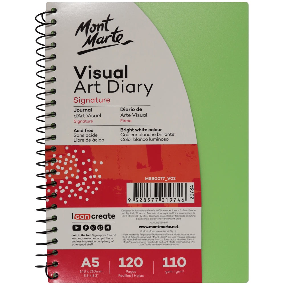 Buy Mont Marte Visual Art Diary PP Coloured Cover A4 at Best Prices in Bangladesh