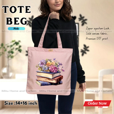 Buy Premium Tote Bag with Zipper Canvas Tote Bag for Women Trendy Shopping Bag / College Bag / University Bag Tote Bag, Canvas Bag with Zipper  at Best Price In Bangladesh